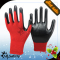SRSAFETY 13G Черные бесшовные трикотажные нитриловые рабочие перчатки / защитные перчатки / трикотажные перчатки